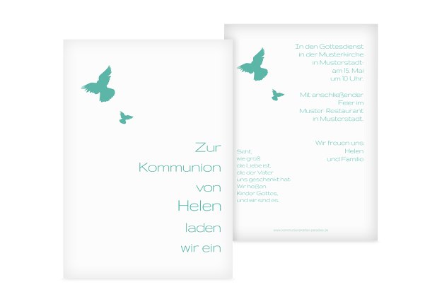 Kommunionskarte Taube