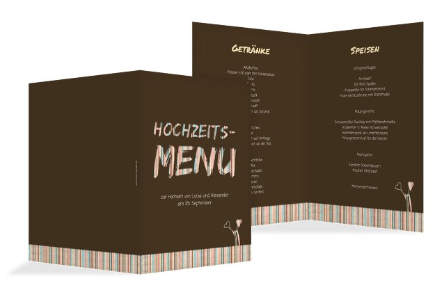 Hochzeit Menükarte Wir heiraten