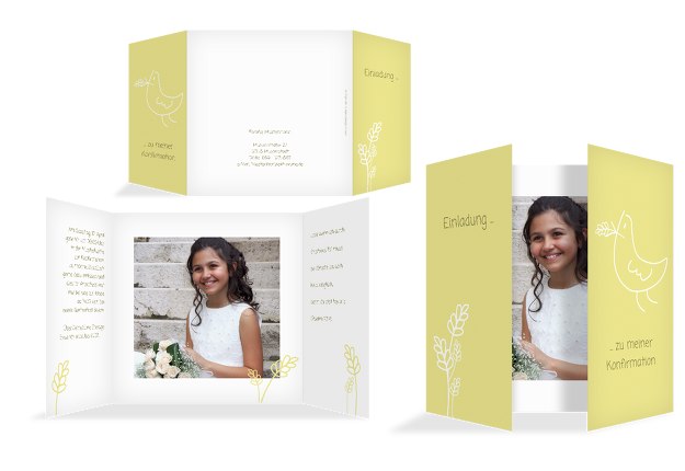 Einladungskarte zur Konfirmation Gräser