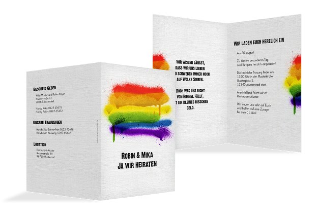 Hochzeit Einladung Regenbogenliebe