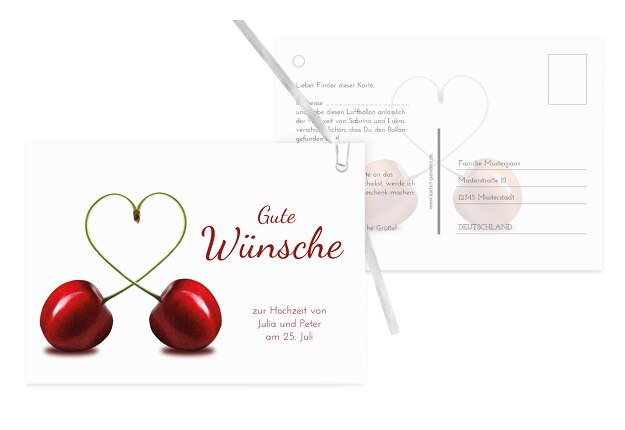Hochzeit Ballonkarte Kirsche