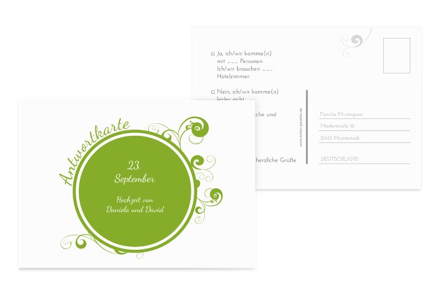 Hochzeit Antwortkarte squiggle chubby