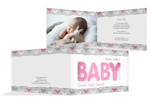 Baby Dankeskarte Cute Baby