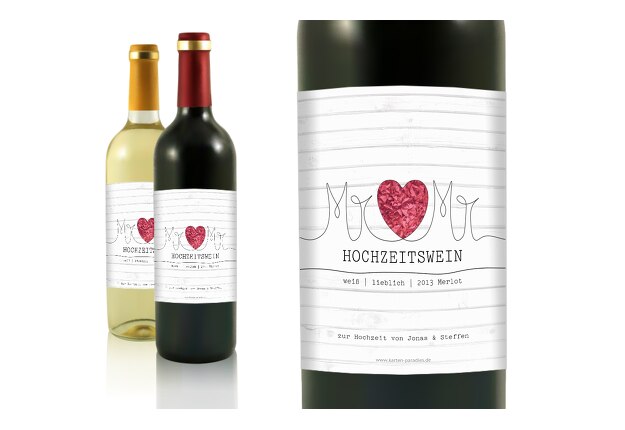 Flaschenetiketten Mr&Mr