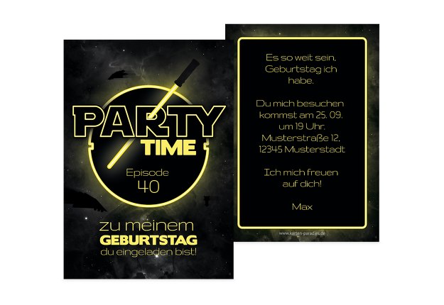 Geburtstagseinladung Partytime 40