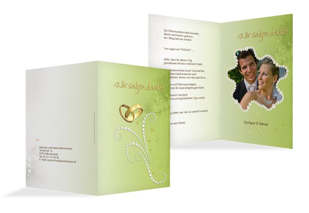 Hochzeit Danke Eheringe Perlen