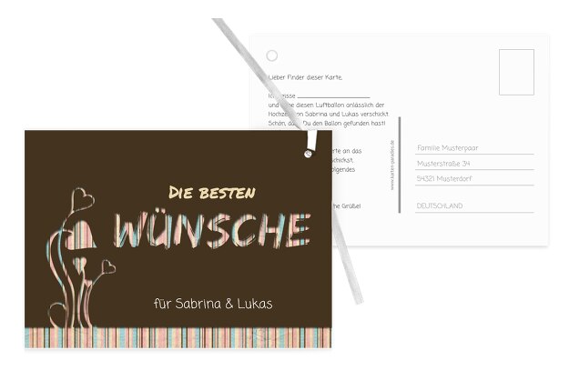 Hochzeit Ballonkarte Wir heiraten