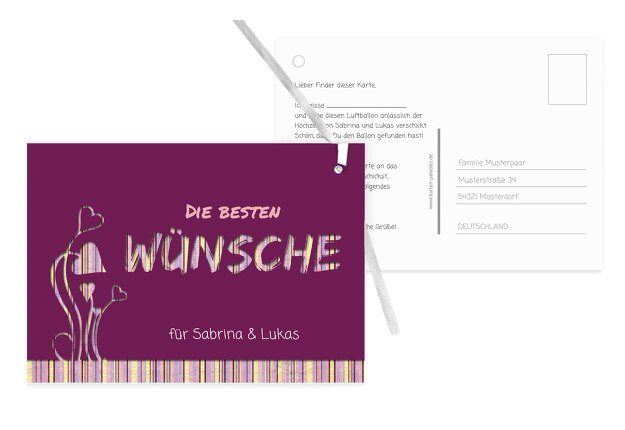 Hochzeit Ballonkarte Wir heiraten