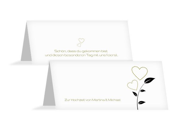 Hochzeit Tischkarte Herzblume