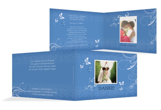 Hochzeit Danke butterfly