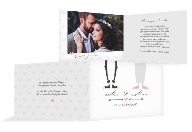 Hochzeit Dankeskarte Pärchen