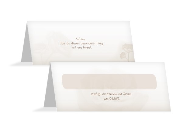 Hochzeit Tischkarte Rose