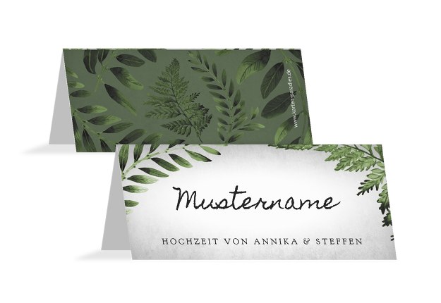 Hochzeit Tischkarte Blätterwerk