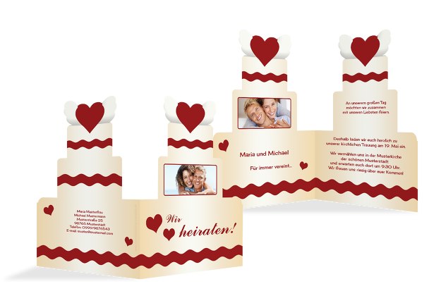 Kontur Einladung Hochzeitstorte