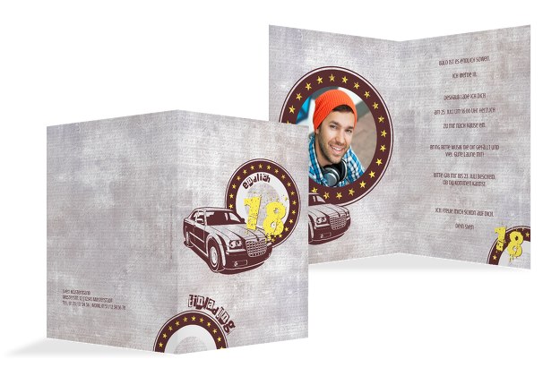 Einladung zum Geburtstag Car Star 18 Foto