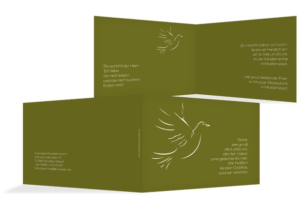 Konfirmation Einladung Pigeon