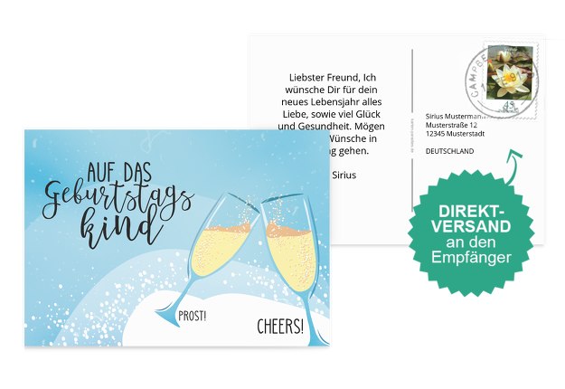 Glückwunschkarte zum Geburtstag Gläser