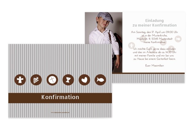 Konfirmation Einladung stripes-buttons