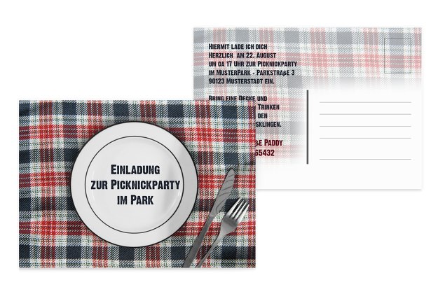 Einladung Sommerfest Picknickdecke