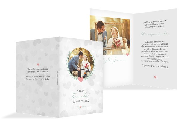 Hochzeit Dankeskarte Zarte Ranke