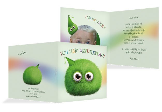 Einladung Kindergeburtstag Foto Flauschkugel