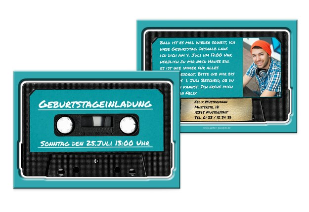 Einladungskarte für Jugendliche tape