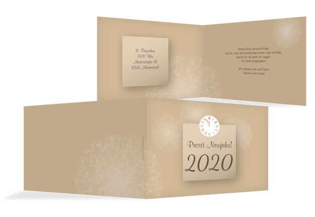 Neujahrskarte Cream