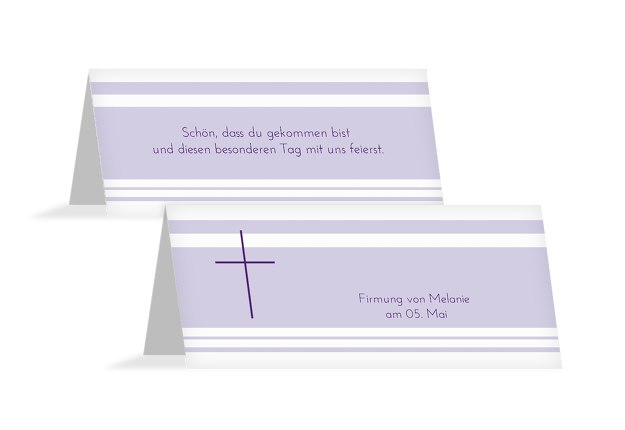 Tischkarte zur Firmung Kreuz