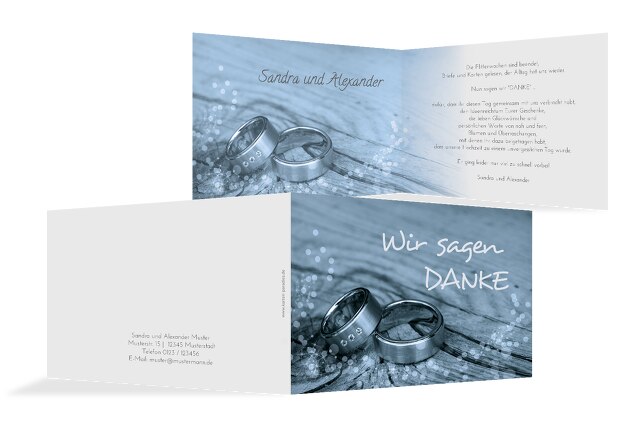 Hochzeit Dankeskarte 2 Eheringe