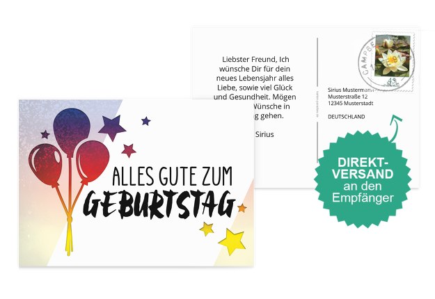 Glückwunschkarte zum Geburtstag Ballon