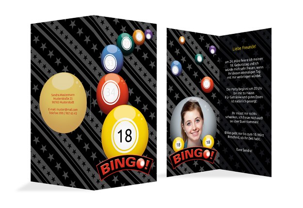 Einladung zum Geburtstag Bingo 18 Foto