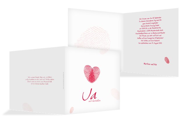 Hochzeit Einladung fingerprint