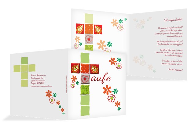 Dankeskarte Florales Kreuz